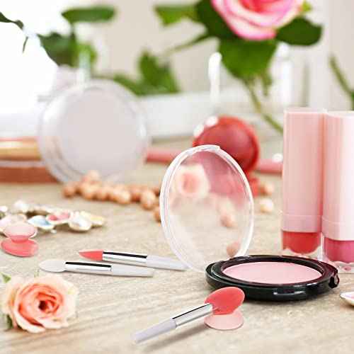 20 Pcs Silicone Lip Brush Covers and Brushes for Lip Sticks, Gloss, Balm and Other Cream Makeup Products(Pink, White)