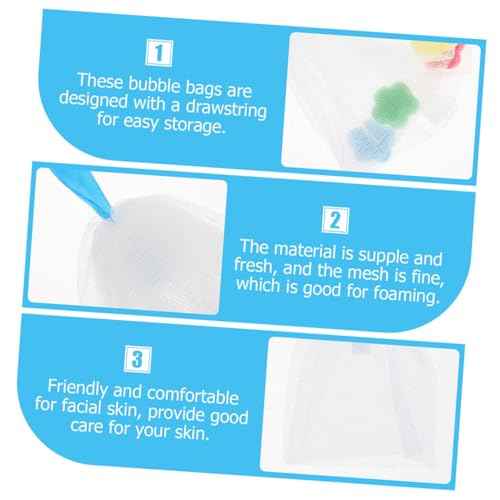 4pcs Soap Foaming Net for Face Cleansing Mesh Bags with Hanging for Rich Bubble Creation Facial Cleanser Accessory Convenient and Easy to Dry