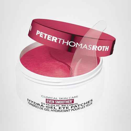 Peter Thomas Roth | Even Smoother™ Glycolic Retinol Hydra-Gel Eye Patches, Under-Eye Patches With Glycolic Acid and Retinol, Treats Tiny Bumps, Texture, Fine Lines and Wrinkles Under the Eye Area