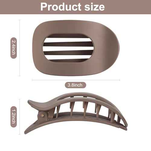 Flat Hair Claw Clips for Women and Girls Thick Thin Hair, Large Non Slip Jaw Clips Strong Hold Lay Flat Claw Grips Hair Styling Accessories