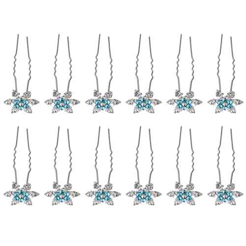 12pcs Snowflake Hair Accessories Christmas Stylish Headwear Bride Hairpin Snowflake Design Hairpin Fashionable Headdress