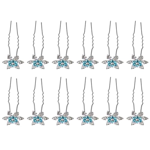 12pcs Snowflake Hair Accessories Christmas Stylish Headwear Bride Hairpin Snowflake Design Hairpin Fashionable Headdress