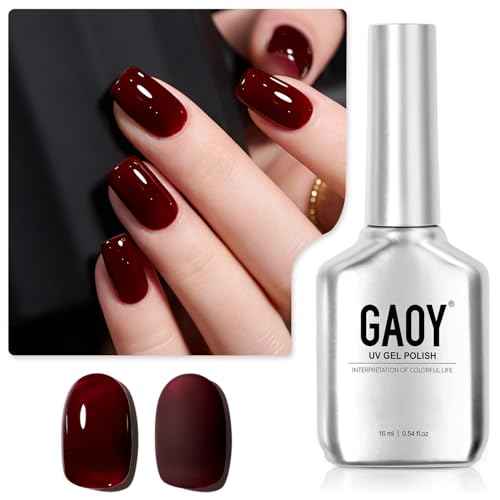 GAOY Dark Red Gel Nail Polish, 16ml Soak Off Gel Polish, UV Light Cure for Nail Art DIY Manicure at Home, 2387 Alluring Wine