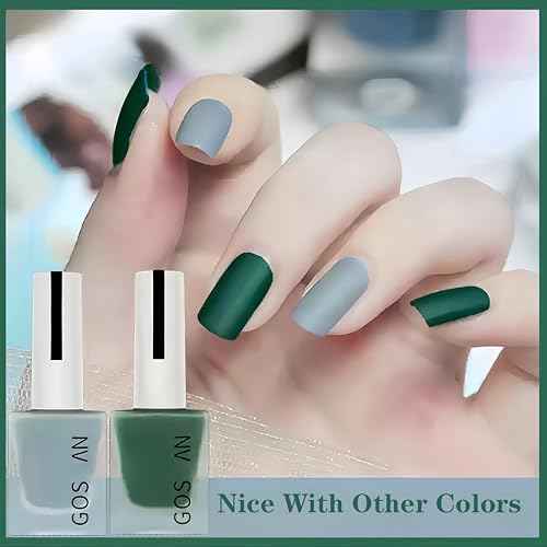 Velvet Cruelty Free Nail Polish - Dark & Matte Green Shades, Quick Dry Frosted Emerald Gel Finish