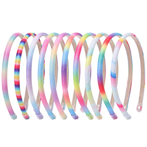 Fishdown Glitter Sequin Non-Slip Headbands: Sparkly Thin Skinny Hairbands for Girls, Toddlers, and Women