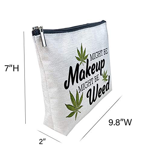 Makeup Cosmetic Marijuana Bag For Women - Might Be Makeup Might Be Weed - Zip Travel Bag Humor Weed Leaves Makeup Pack Gifts For Friends Sisters Colleagues Lovers Employees Bosses ¡¦