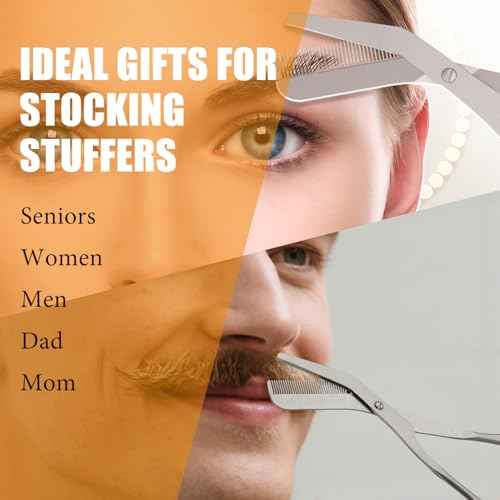 Eyebrow Trimming Scissors with Comb, Gifts For Men Women Stocking Stuffers, Precision Grooming Kit