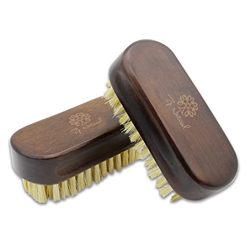 2pack Nail Brush For Cleaning Fingernails, Wooden Nail Brushes, Vintage Colors Fingernail Brush For Cleaning Nail Scrub Brush Natural Sisal Bristles Are Biodegradable