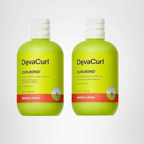DevaCurl CurlBond Re-Coiling Mild Lather Cleanser and Conditioner, 12 fl oz | Bundle