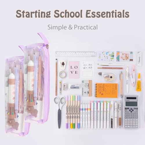 4Pcs Travel Makeup Bag,Toiletry Bag Mesh Portable Clear Cosmetic Bags make up bags Pencil Case Makeup Brush Bag Travel Accessories Storage Bag for Women Home Office