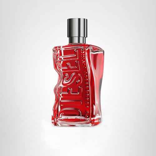 Diesel D RED Eau de Parfum Spray Cologne for Men, Fougere, Notes of Red Grapefruit and Sandal Wood, 3.4 Fl Oz