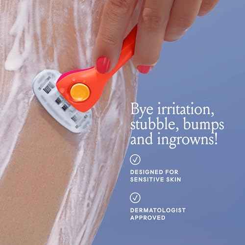 Billie Razors for Women Shave Kit ? Women¡¯s Razor + 2 x 5-Blade Razor Refills + Magnetic Holder ? Sunburst