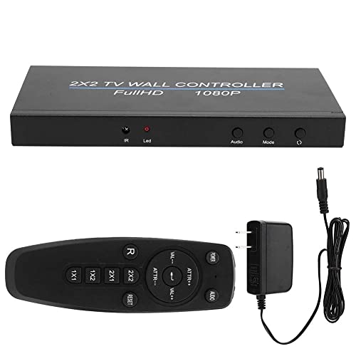 2x2 Video Wall Controller, Video Image Processor Screen Splicing 1080P high Definition Image Video Wall Controller, Support for Splicing 2X1/3X1/4X1/1X2/1X3/1X4/2X2(US)