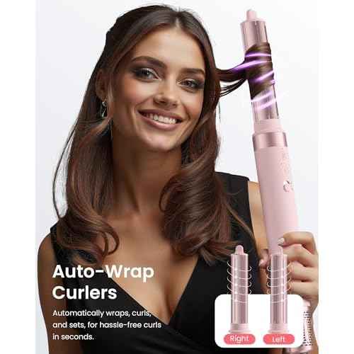 5 in 1 Hot Air Styler Wrap ? High-Speed Hair Dryer Brush with Auto Wrap Curlers, Fast Drying & Frizz-Free Styling, No Heat Damage, Volumizing Brush with Travel Bag