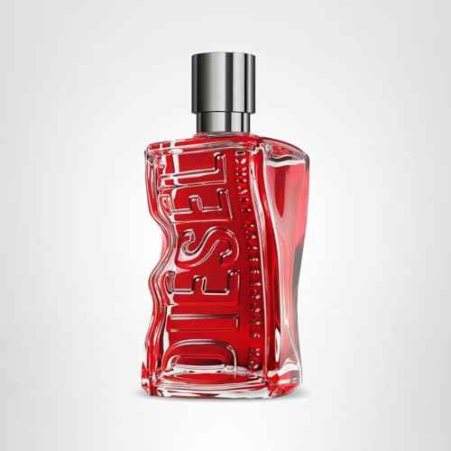 Diesel D RED Eau de Parfum Spray Cologne for Men, Fougere, Notes of Red Grapefruit and Sandal Wood, 1.7 Fl Oz