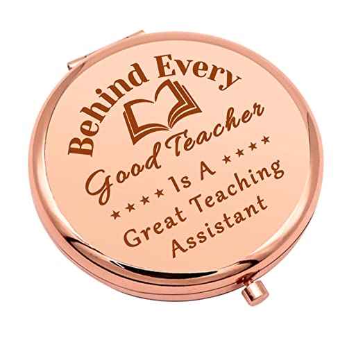 Teaching Assistant Gift for Women Compact Makeup Mirror Teacher Assistant Gifts Teachers Aide Gift for Women Thank You Gifts Folding Makeup Mirror Christmas Retirement Birthday Gifts
