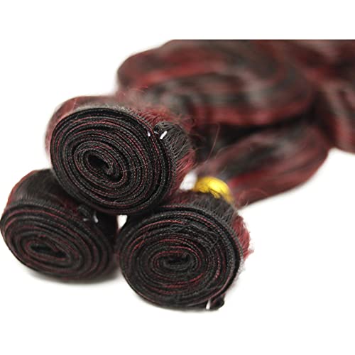 20 22 24 Inch Ombre Burgundy Bundles P1B99J Body Wave 3 Bundles Two Tone Black Mixed With Wine Red Bundle 8A Brazilian Virgin Hair Extensions 99J Color
