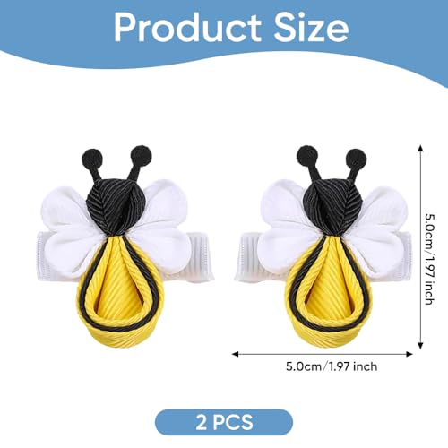 Cute Yellow Hair Clip, Bee Hair Clips, Bee Hair Accessories, Funny Yellow Fabric Spring Hairstyle Barrettes, Birthday, Christmas Gift for Sister, Girlfriend, daughter (2 Pcs)