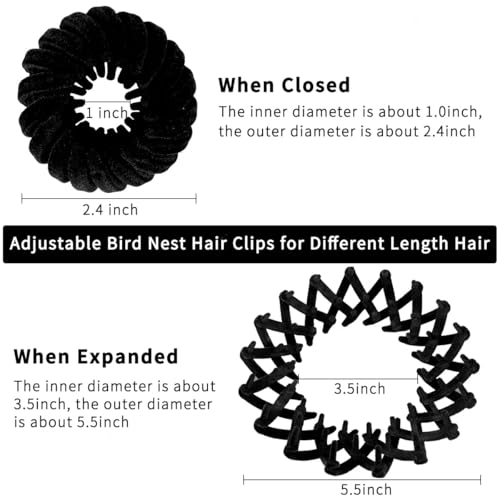 3PCS Bird Nest Magic Hair Clip,Birds Nest Hair Clips for Women,Hair Bun Maker Ponytail Holders for Thick Thin Hair
