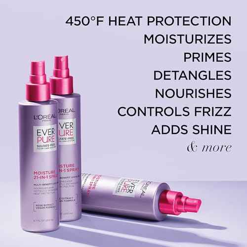L'Oreal Paris Sulfate Free Moisture 21-in-1 Leave-In Conditioner for Dry Hair, EverPure, 6.7 fl oz