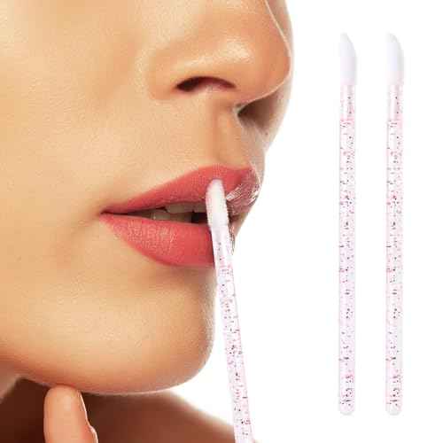 Tbestmax 500 Lip Applicators Disposable Lip Brushes Crystal Lipstick Lip Gloss Wands, Pink