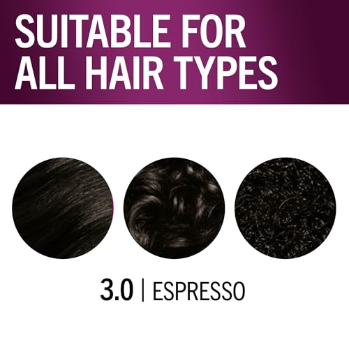 Schwarzkopf Keratin Permanent Hair Dye Cream, 3.0 Espresso, Professional Quality Color for Up to 100% Gray Coverage, Bond Enforcing System