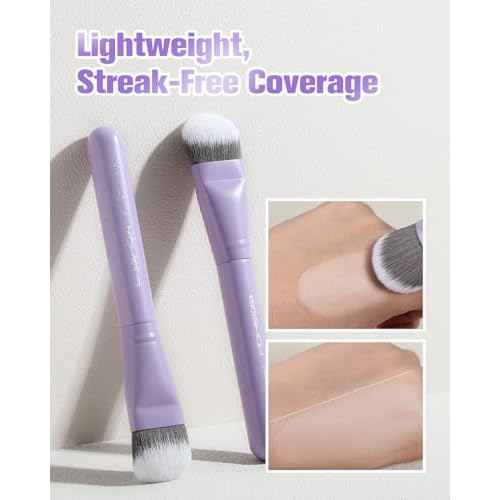 Foundation Brush, EIGSHOW Pro Slanted Foundation Brushes with Silver Ion Bristle - Kabuki Brush for Powder Liquid Cream Buffing Blending (F625P)