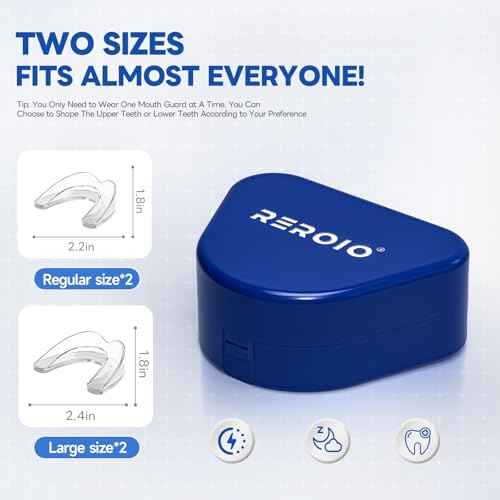 Mouth Guard for Grinding Teeth at Night, Teeth Grinding Mouth Guard for Sleeping, Perfect fit Night Guards for Teeth Grinding, 2 Size Mouthguard Available for Adults
