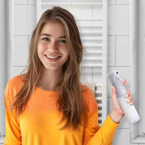 VIGOR PATH Continuous Spray Bottle for Hair ? Fine Mist Mister for Hairstyling, Cleaning, Plants, Pets, Barbers, Salons, and Essential Oil Applications (200ml/6.7 oz) Clear
