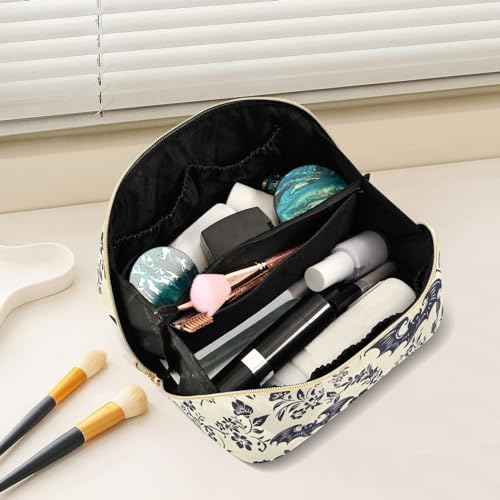 Large Capacity Cosmetic Bag Travel Makeup Bags Goth Bats Wide Open Portable Toiletry Bag Make up Organizer Pouch with Handle
