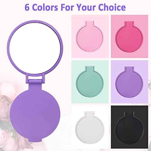 Windspeed 12 Pcs Mini Folding Mirror Round Compact, 2.4 in Small Portable Travel Makeup Mirror Compact Mirror Bulk Round Makeup Mirror for Purse, Women Girls Travel Daily Use