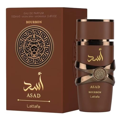 Lattafa Asad Bourbon for Unisex Eau de Parfum Spray, 3.4 Ounce / 100 ml