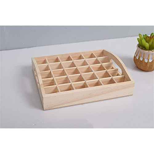 VolksRose 30-Slot Wooden Storage Box - Fits 5-15 ml Bottles, Travel & Presentation Storage, Nail Polish & Perfume Collection