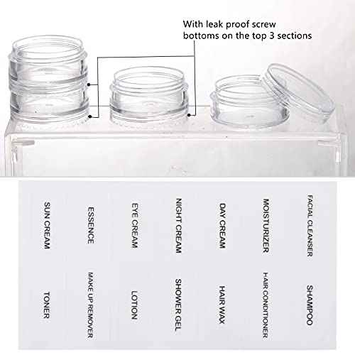 5 Set (20 Pieces) Stackable Cosmetic Containers with Screw Lids and Labels£¬10 Grams Clear Plastic Empty Jars Small Makeup Sample Containers for Beauty Products