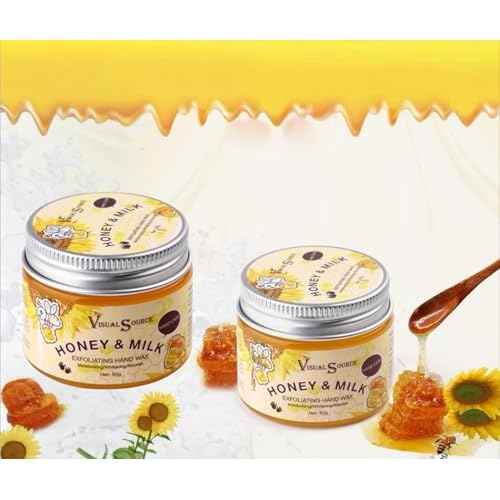 2PCS/Set Honey Milk Hand Wax Mask Moisturizing Paraffin Peel Off Wax Hydrating Nourishing Repair Skin Film Cream Exfoliating Calluses For Cracked,Dry,Aging Hands