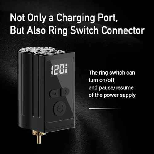 Neebol Wireless Tattoo Gun Kit, 1450mAh Battery with Ring Switch Design, Rotary Tattoo Pen, 20 Cartridge Needles, Complete Tattoo Gun Kit for Beginners and Professionals, Cordless Machine, Golden