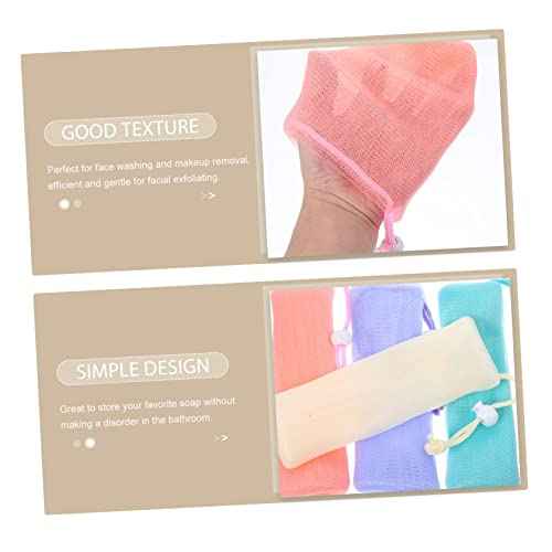 ERINGOGO 4Pcs Soap Mesh Pouch Bags for Cleansing Foaming for Handmade Soap Body Wash and Facial Cleansers Soft and Efficient Exfoliation for Bathroom Storage