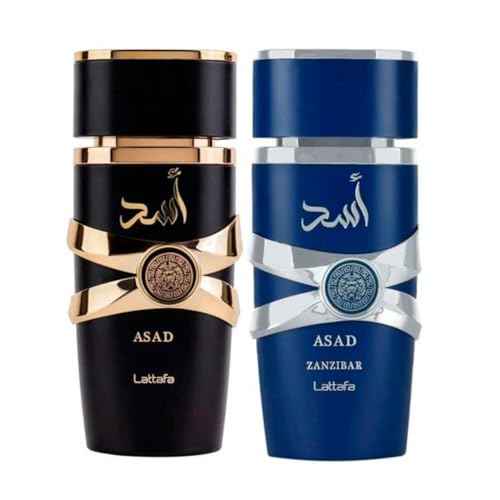 Lattafa Asad 2 Piece Gift Set (EDP 3.4 Fl Oz + Asad Zanzibar EDP 3.4 Fl Oz)