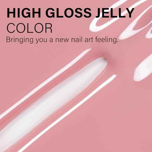 AILLSA Nude Pink Gel Nail Polish Misty Rose Jelly Gel Polish Neutral Sheer Translucent Gel Polish Long Lasting Light Pink Color Soak Off U V Gel for French Manicure Nail Art at Home 0.51 Oz