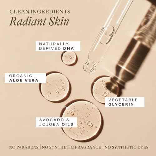 Self Tanning Drops - USA Made with Natural & Organic Ingredients, Medium Face Tanning Drops to Add to Lotion, Moisturizing Bronzing Tanner for Face & Body, Toxin Free Tanner for Fake Tan