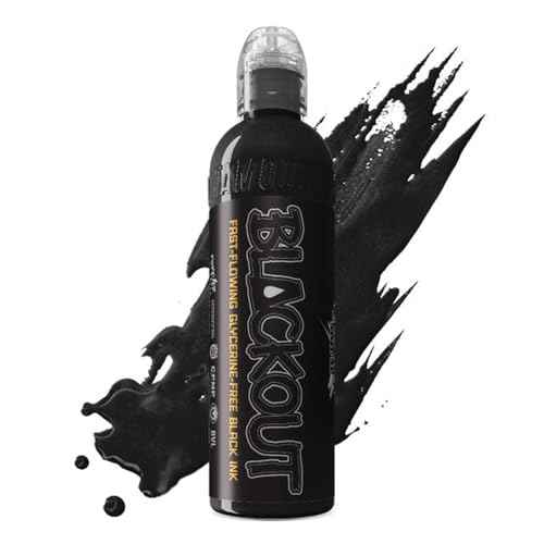 World Famous Tattoo Ink - Blackout Black, Ultra-Thin Black Tattoo Ink for Lining, Shading & Portrait Work - Vegan, Cruelty-Free, Professional-Grade Supplies & Equipment