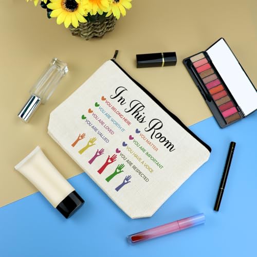 Inspirational Gifts for Family Positive Theme Makeup Bag for Women Encouragement Motivational Gift for Daughter Aunt Niece Sister Mom Cousin Grandma Christmas Birthday Gifts Travel Cosmetic Bag Pouch