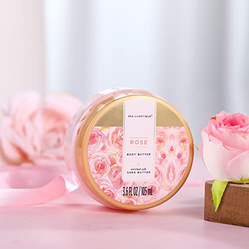 spa luxetique Gift Set For Women, Bath Sets for Women Gift, 8 Pcs Rose Spa Basket Includes Bubble Bath, Shower Gel, Body Lotion, Birthday Spa Gifts, Mother¡®s Day Gifts for Mom