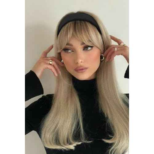 Huachi Headbands for Women Non Slip Trendy Headbands for Women¡¯s Hair 1 inch Wide Cute Headband for Girls, Fall Head Bands Elastic Hair Bands for Womens Fashion Accessories for Women 4PCS