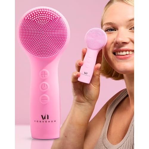 Facial Cleansing Brush - for Deep Cleansing, Gentle Exfoliating and Massaging - Waterproof and Rechargeable Face Cleanser Brush - Silicone Sonic Vibration Face Scrub Brush - Electric Face Washer