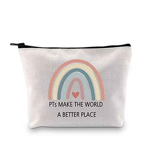 GJTIM Physical Therapist PT Zipper Pouch PTs Make The World A Better Place Therapist Appreciation Gift for Exercise Therapist (PTs Make Makeup)