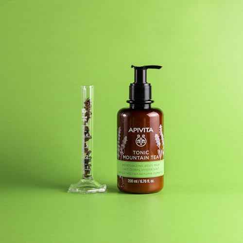 Apivita Tonic Mountain Tea Mousturizing Body Milk | Moisturizes, Softens Tones & Revitalizes with Mountain Tea & Propolis, 200 mL / 6.67 oz