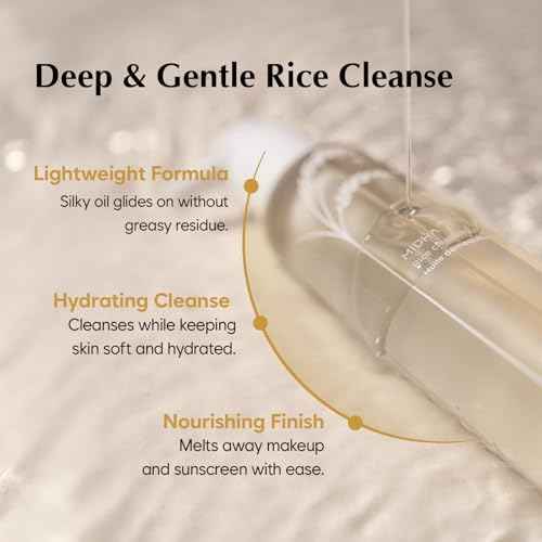 MIDHA RICE CLEANSING OIL 5.07fl.oz/150ml, Gentle Makeup Remover, Hydrating, Lightweight, Plant-Based, Moisturising, First-Step Cleanser, Balanced Skin with Residue-Free, Sebum Care Formula
