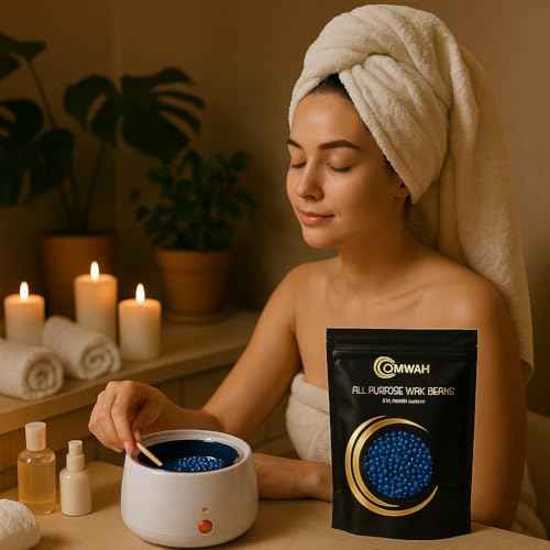 OMWAH Hard Wax Beads for Hair Removal, Brazilian Wax Beads, Natural Beeswax for all Skin type- Bikini, Face, Body & Armpits, Professional & Home Use, All-Purpose Wax Beans, Sea Breeze Scent, 1lb Bag