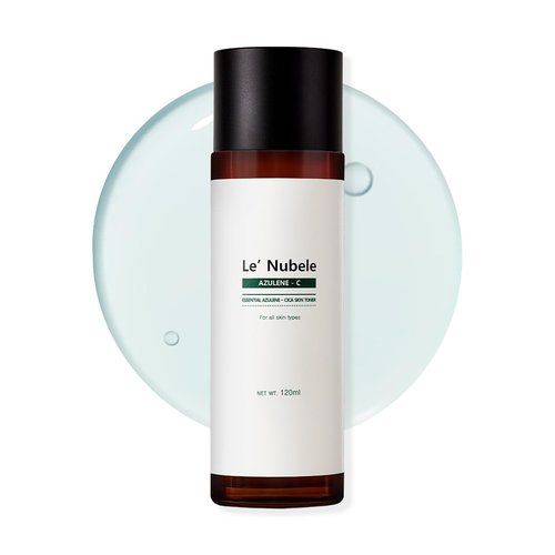Le Nubele Azulene CICA Skin Toner for Clear Skin, Azulene 600ppm, Centella Asiatica 5000ppm, Hydrating, Non-Comedogenic, Calming, Redness Relief, Fungal Acne Safe, Korean Skin Care, 120ml/4.05 fl.oz.